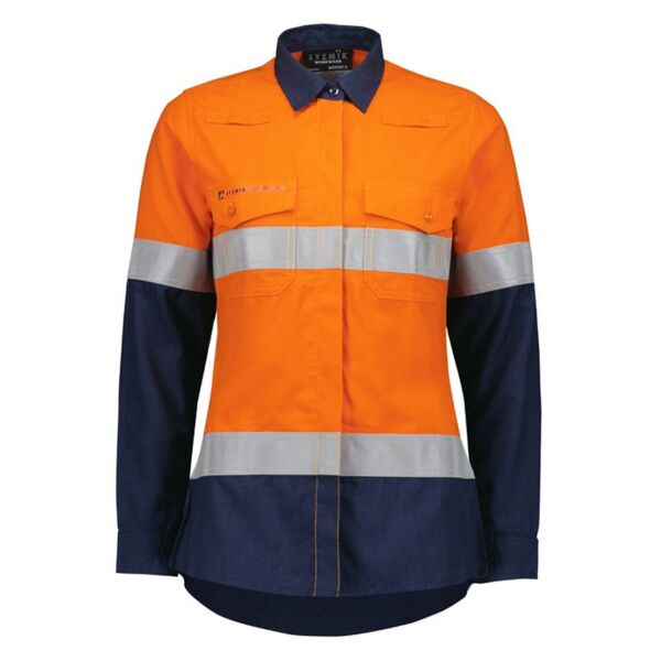Womens Orange Flame Lightweight Ripstop Taped Shirt Thumbnail