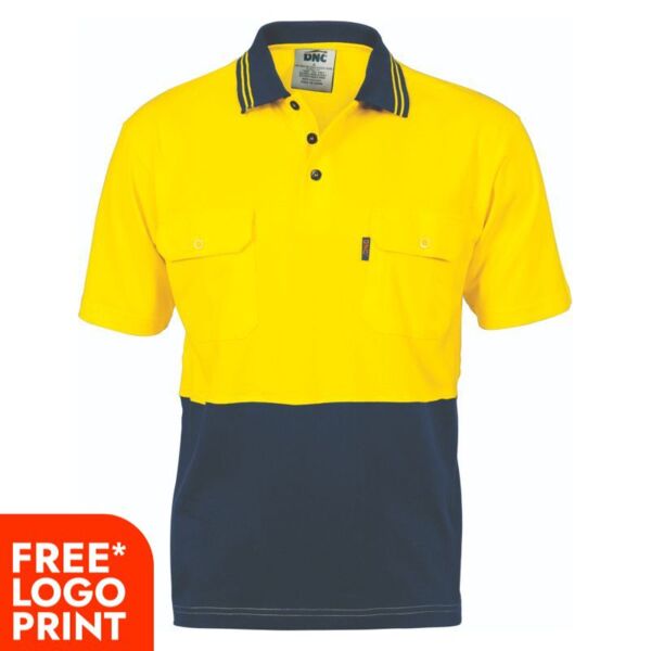 Cool Breeze 2 Tone Cotton Jersey Polo with Twin Chest Pocket Thumbnail